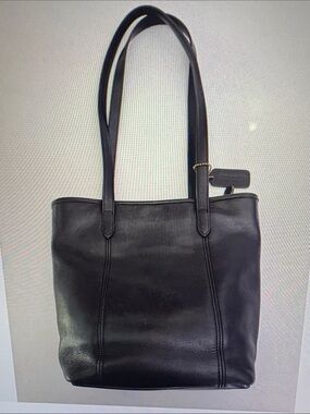 Coach Vintage 9077 Classic Lunch Tote Bag Black Leather Shoulder Bag w/dustbag